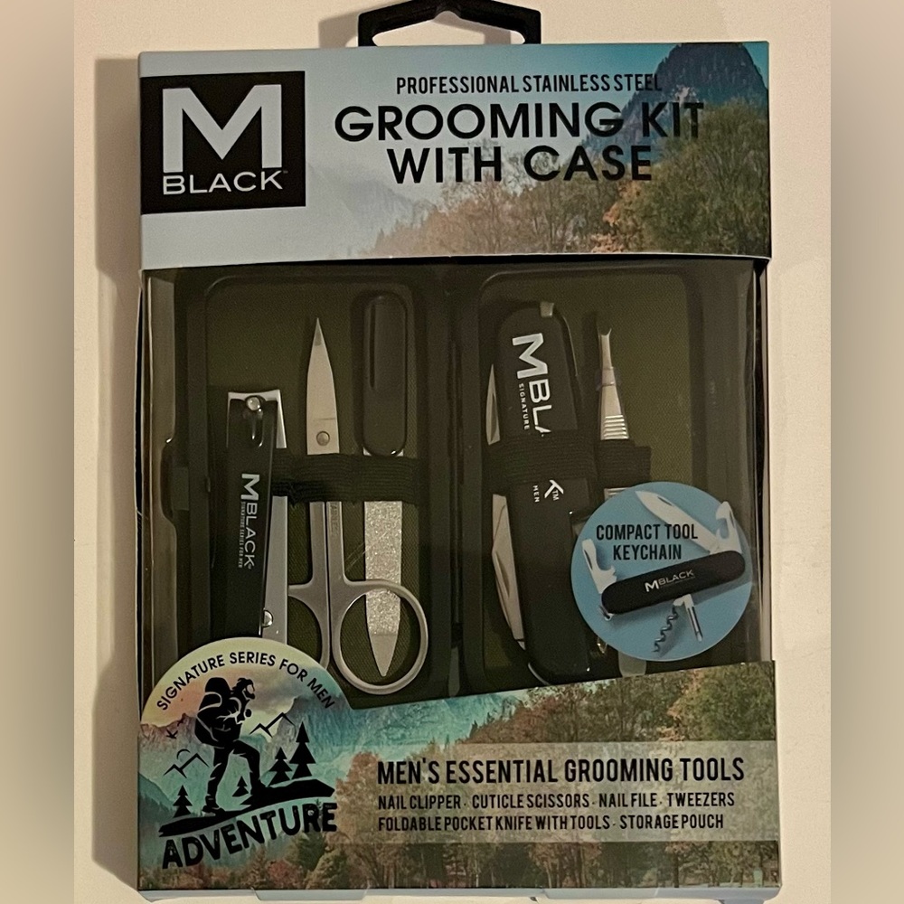 M BLACK PROFESSIONAL STAINLESS STEEL, GROOMING KIT WITH CASE